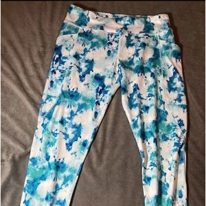 Athletic Works Ladies Yoga Workout Gym Tie Dye Compression Leggings XL